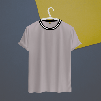 Solid T Shirt – Lavender Contrast Rib - Premium Quality - AAZ Bangladesh