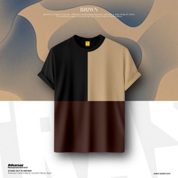 Brown Contrast 2 T-Shirt - Premium Cotton - AAZ Bangladesh