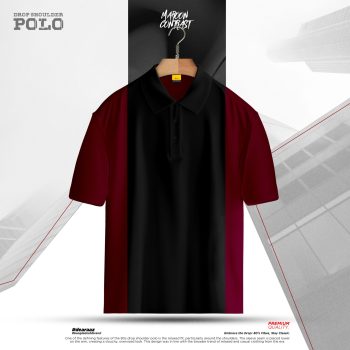 Maroon Contrast T-Shirt - Premium Cotton - AAZ Bangladesh