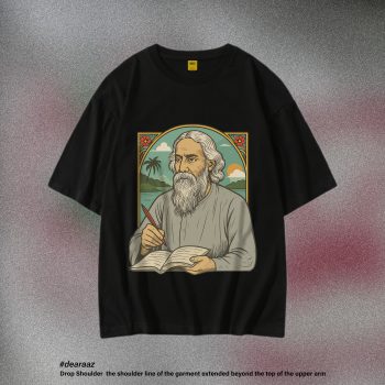 Oversized Drop Shoulder T-Shirt: Rabindranath Tagore - Premium Quality - AAZ Bangladesh