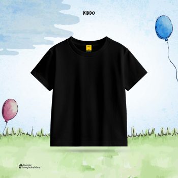 Kids Solid T-Shirt – Black - Premium Quality - AAZ Bangladesh