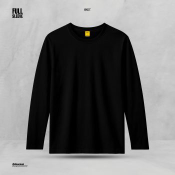 Solid Full Sleeve T-Shirt – Black - Premium Quality - AAZ Bangladesh