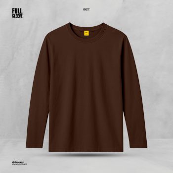 Solid Full Sleeve T-Shirt – Deep Brown - Premium Quality - AAZ Bangladesh