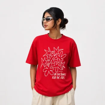 Drop Shoulder T-Shirt (Star Flower)